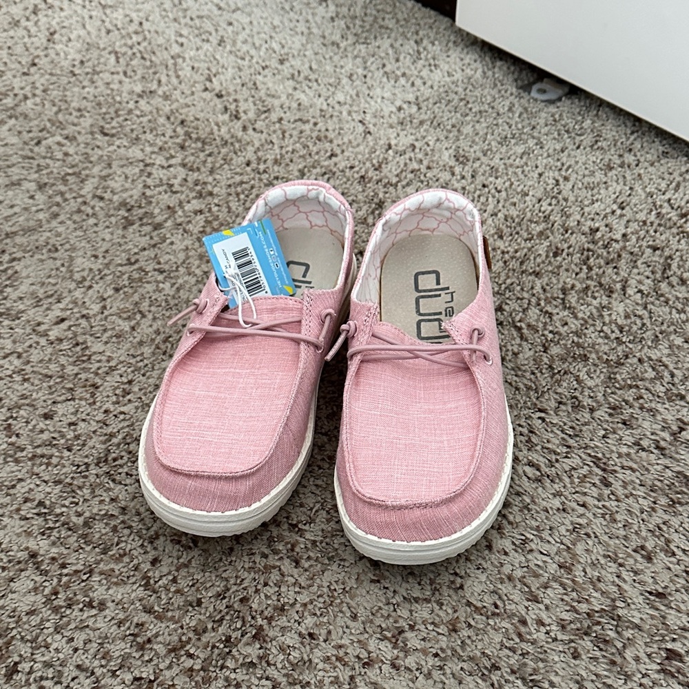 Hey Dude Wendy Youth Linen Cotton Candy Pink Shoes